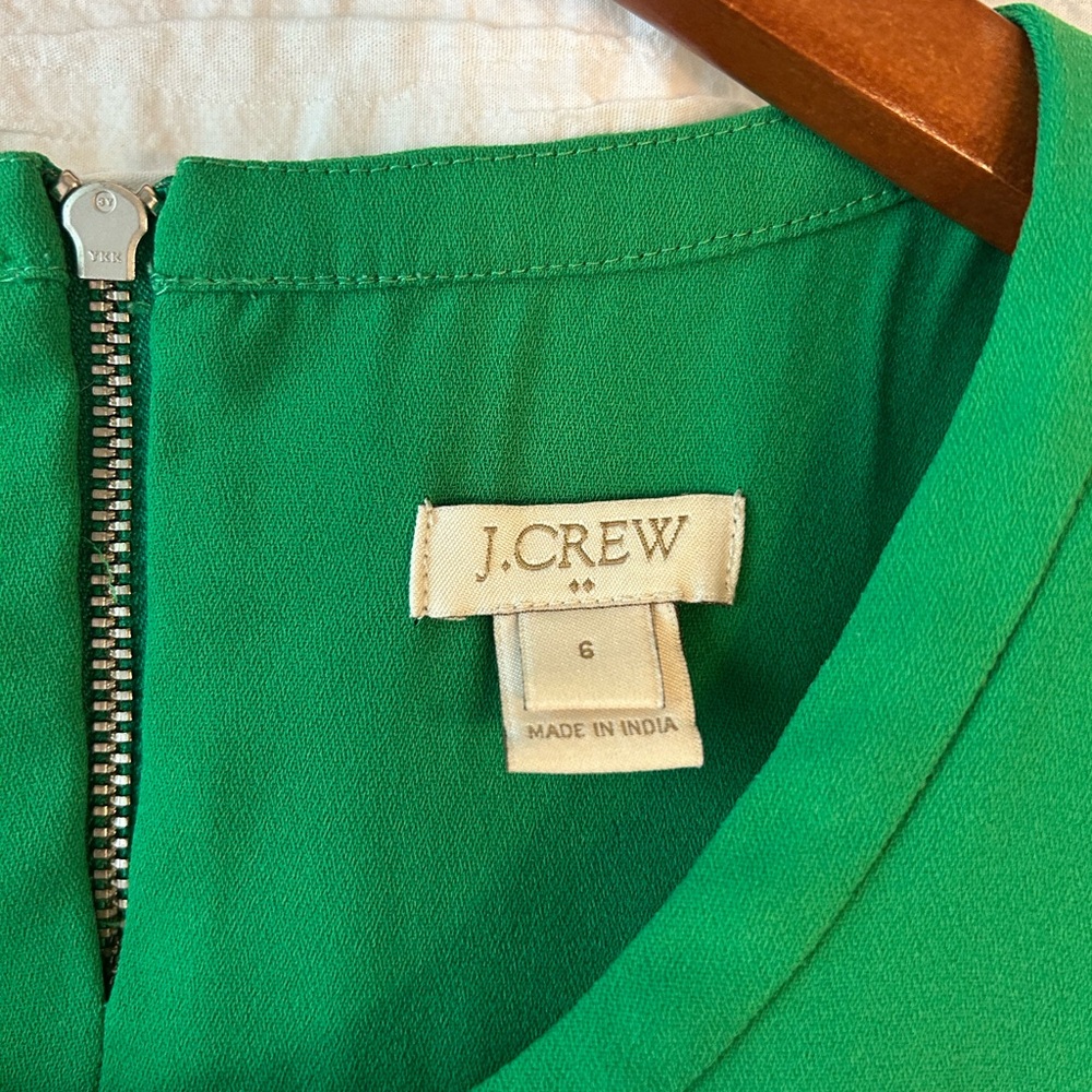 J. Crew Emerald Green Ruffle Sleeve Top - Picture 2 of 5